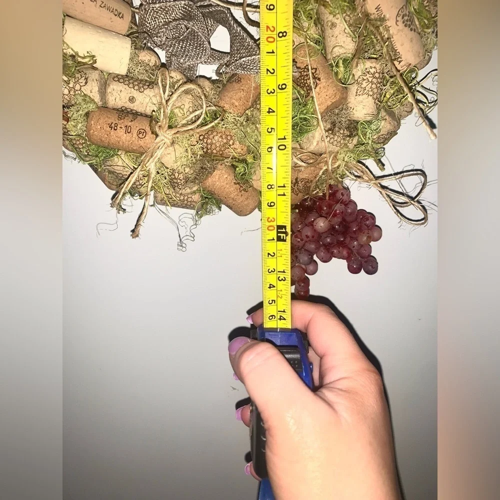 Vintage handmade Wine Cork and grapes Wreath 12”